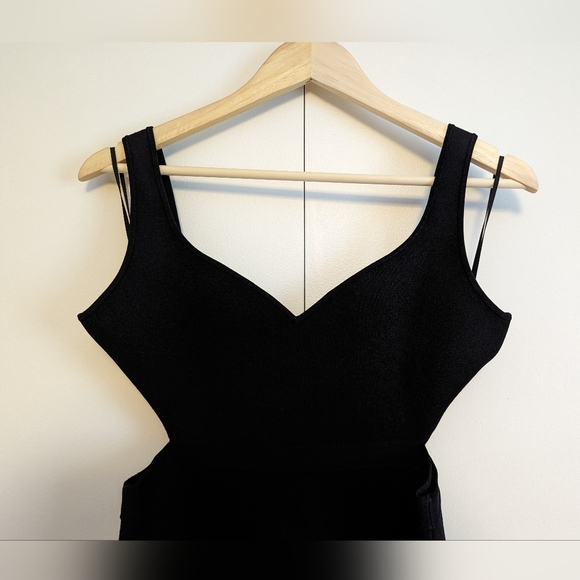 Theory Black Cutout Crepe Knit Dress - Picture 12 of 12